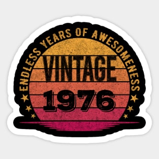 Vintage 1976 46th Birthday Gift Idea 46 Years Old Sticker